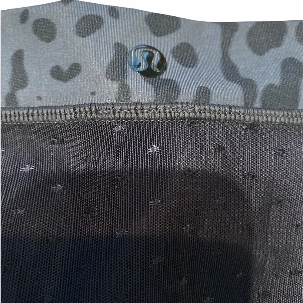lululemon Black & Charcoal Animal Print Mesh Panel Leggings